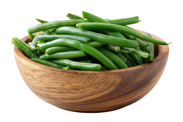 Green beans in bowl (1) isolated on transparent png background