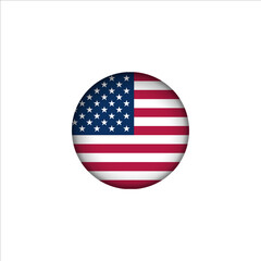 United States flag in 3D sphere shape. United States flag logo illustration. United States flag icon.