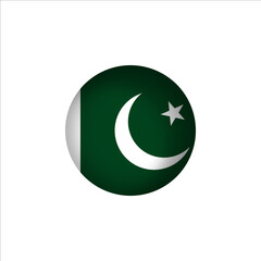Pakistan flag in 3D sphere shape. Pakistan flag logo illustration. Pakistan flag icon.