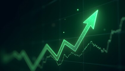 Naklejka premium Green glowing graph representing bullish trend