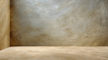 Empty room with textured walls and floor.