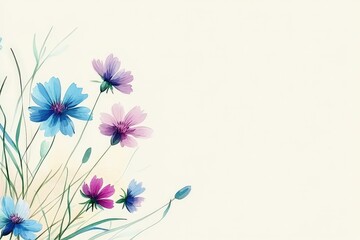 Obraz premium Delicate floral design in pastel colors.