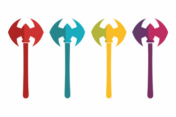 set of Axe icon silhouette vector illustration