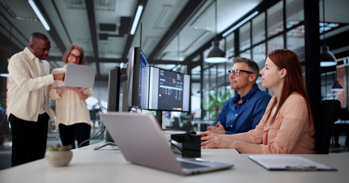 Digital Accountant Processing E-invoice On Desktop Monitor