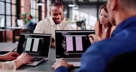 Collaborative Coding Session In Tech Startup