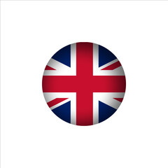 United Kingdom flag in 3D sphere shape. United Kingdom flag logo illustration. United Kingdom flag icon.