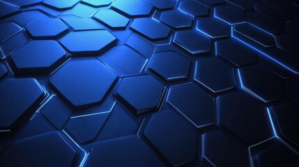 Blue tech background featuring circuit lines and hexagons, vector design for business, technology, or science themes.
