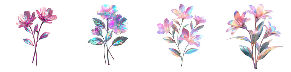 Fototapeta premium Elegant floral bouquets in pastel colors