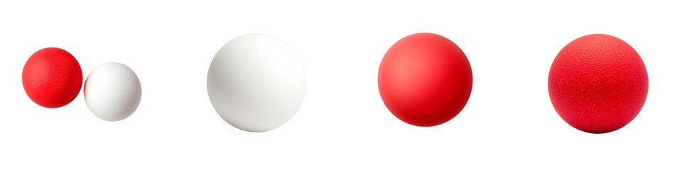Geometric spheres in red and white colors
