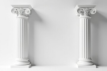 Obraz premium Elegant Roman column against stark white backdrop, decor, classical