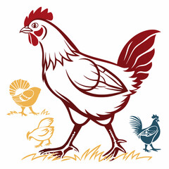 Chicken silhouette vector illustration