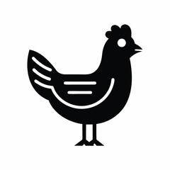 Chicken icon silhouette vector illustration