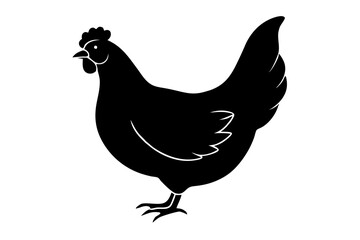 Fototapeta premium Chicken silhouette vector illustration