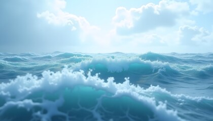 Fototapeta premium Foamy blue sea