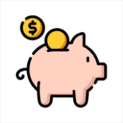 piggy bank with coins