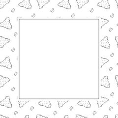 Food frame. doodle fast food square frame. hand drawn food and beverage frame background. food background