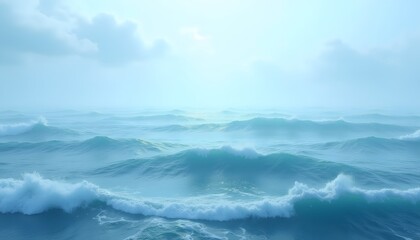 Fototapeta premium Gentle sea under cloudy light