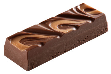 Swirled chocolate bar isolated on transparent png background