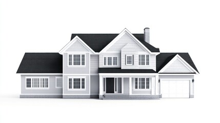 Suburban Dream Home Architectural 3D Model