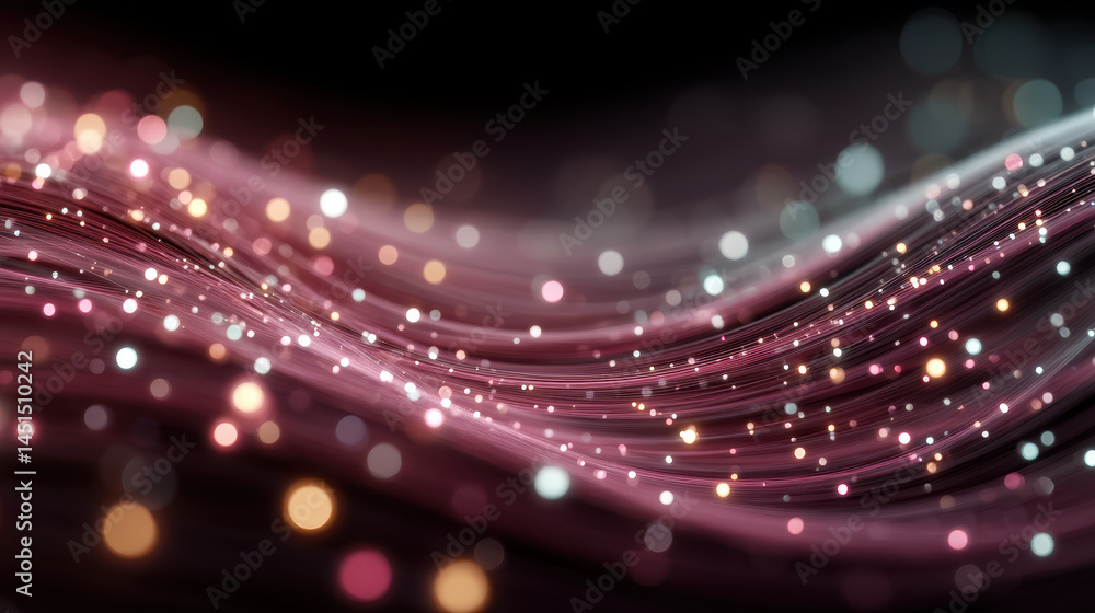 Aufkleber fusion of digital technology and human senses depicted through flowing lines and interconnected node