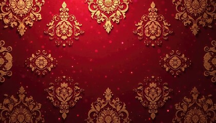 Elegant floral damask pattern in rich burgundy and gold , sophisticated, design
