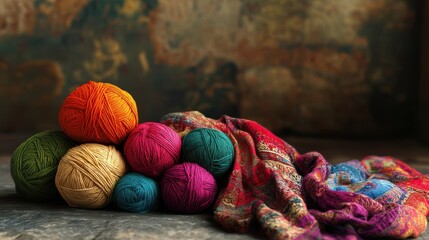 yarn balls Colorful Rajasthani turban tying ceremony India style