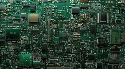 The intricate design of CPUs, microchips, computing processors, and electronic circuit boards, presented in an advanced technology looping video by generative AI.