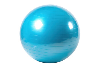 Isolated blue exercise ball isolated on transparent png background