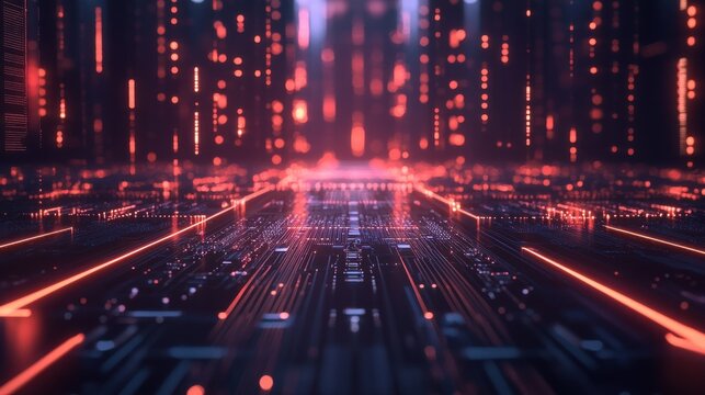 Abstract circuit board futuristic technology processing background digital computer CPU binary microchip processor futuristic computing science hardware in laptop motherboard virtual integration