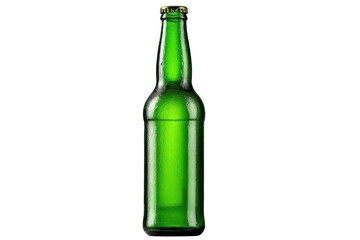 Green glass bottle (1) isolated on transparent png background