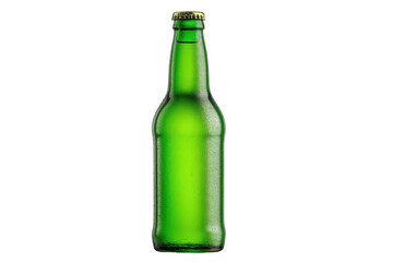 Green bottle drink isolated on transparent png background