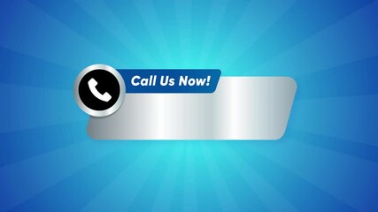 Call us now empty text blue shine background phone number contact us call to action silver button