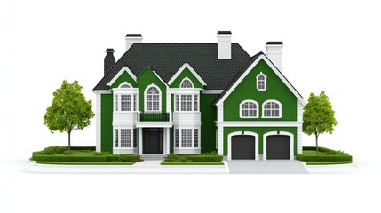 Fototapeta premium Luxury Green House Exterior Design 3D Model