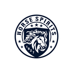 Stallions Mustang Horse Badge Sports Team Club Logo Template Vector