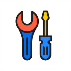 vector illustration of a wrench