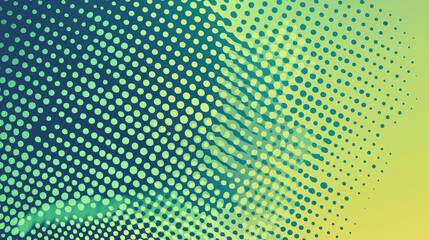 Retro Teal and Lime Green Background with Halftone Pattern