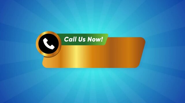 Call us now empty text blue shine background phone number contact us call to action gold button