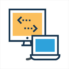 computer monitor with arrow