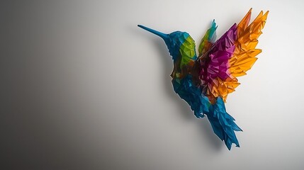 Colorful 3D Hummingbird