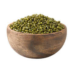 Mung beans in bowl isolated on transparent png background