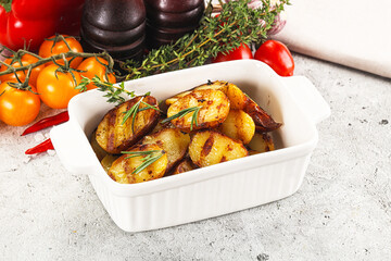 Grilled young small baby potato