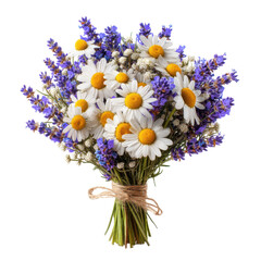 Floral lavender bouquet isolated on transparent png background