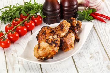 Hot and tasty chicken drumstick barbecue