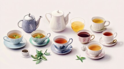 Assorted Teas & Teaware;  Cozy Tea Time.  Lifestyle photography for blogs, websites, or magazines