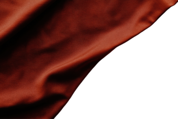 Rich, rust-colored fabric drapes elegantly