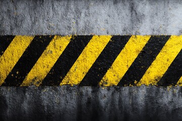 Fototapeta premium Grunge Background with Worn Yellow and Black Diagonal Stripes