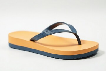 Close-up of a single flip-flop against a pure white backdrop , detail, vacation, tropical