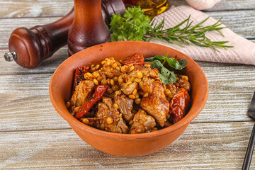 Rasted chicken meat with ptitim