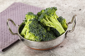 Raw green fresh broccoli cabbage