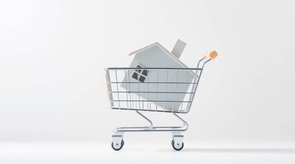 Tiny house in a shopping cart